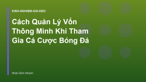 Read more about the article Cách Quản Lý Vốn Thông Minh Khi Tham Gia Cá Cược Bóng Đá