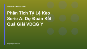 Read more about the article Phân Tích Tỷ Lệ Kèo Serie A: Dự Đoán Kết Quả Giải VĐQG Ý
